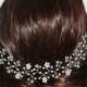 Pearl Crystal Bridal Hair Vine, Wedding Hair Piece, Bridal Floral Hair Jewelry, Bridal Crystal Pearl Headpiece, Wedding Pearl Crystal Wreath