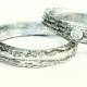 Diamond Engagement Ring. Nature Inspired Ring. Handmade Tree Bark Band. Rustic Narrow Stacking Ring.