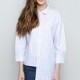 Asymmetrical Polo Collar 3/4 Sleeves Cotton Horizontal Stripped Blouse - Bonny YZOZO Boutique Store