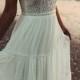 Boho Wedding Gown, Inspirational Beach Wedding dress, Crochet Lace, Gypsy, Ivory, Hippie, BOHO, Chiffon Skirt, KALA KALA bridal, Backless