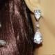 Crystal Bridal Earrings, Cubic Zirconia Chandelier Wedding Earrings, Teardrop Crystal Silver Earrings, Crystal Dangle Earrings, Prom Jewelry