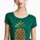 Vogue Slimming Scoop Neck Sequined Short Sleeves Green T-shirt Top - Bonny YZOZO Boutique Store