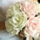 Wedding bouquet/ Paper flower/ Centerpiece table decor/ Bridal bouquet/ Ivory rose/ Pink roses bouquet/ Bridesmaid/ Bridal shower/ Nursery