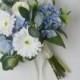 Blue Bouquet, Wedding Bouquet, Boho Bouquet, Daisy, Thistles, Silk Flower Bouquet, Silk Bouquet, Wedding Flowers, Custom Bouquet, Hydrangea