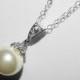 Pearl Bridal Necklace, Swarovski 10mm Ivory Pearl Silver Necklace, Single Pearl Wedding Necklace, Bridal Pearl Jewelry, Pearl Drop Necklace