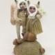 Vintage Style Spun Cotton Squirrel Wedding Topper (MADE TO ORDER)