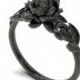 Black Diamond Engagement Ring, Black Diamond Ring, Black Gold Ring, Black Gold Diamond Engagement ring, Black Gold Engagement Ring