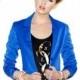 Professional women's solid color women's slim Blazer micro-elastic fabric cropped skinny jacket - Bonny YZOZO Boutique Store