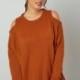 Oversized Vogue Sexy Simple Hollow Out Plus Size Off-the-Shoulder Jersey Sweater - Bonny YZOZO Boutique Store