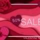 Valentine sale banner vector paper cut background heatrs