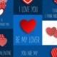 Set of Valentine's cards vector