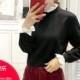 Must-have Vogue Student Style Fall Casual Frilled 9/10 Sleeves Black Hoodie Top - Bonny YZOZO Boutique Store