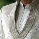 Men's Suit Bridal Wear Jacquard Silk Hand Work Sherwani With Churidaar Pazama White Color