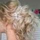 Bridal headpiece Wedding hair comb Silver headpiece Crystals headpiece Pearl bridal accessories Wedding hair accessories Hair jewelry