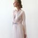 Blush Pink Formal Maxi Dress, Wrap Dress With Tulle, Bridesmaids Dress With embellished sash 1204