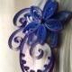 Bridal Hair Piece, Headpieces for Brides, Blue and Purple Bridal Flower Fascinator