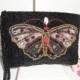 Vintage Black Bead Evening Bag, Glam Butterfly Design Bead Clutch Bag EB-0165