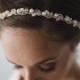 Rose Gold Pearl Bridal Headband 