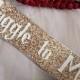 Muggle to Mrs gold glitter sash and veil set - Harry Potter theme hen party- Bride to be Bridal Shower sash Theme - Hen Party - Bachelorette