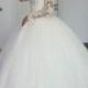 Elegante Weiße Brautkleider mit Ärmel Prinzessin Hochzeitskleider Spitze Günstig Modellnummer: XY008-BC0311