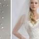 Crystal Wedding Veil, Beaded Bridal Veil, 2 Layer Veil, Tulle Veil, White Veil, Ivory Veil, Elbow Length Veil ~VB-405