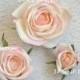 Blush Rose Heads Real Touch Roses DIY Wedding Cake Toppers Silk Wedding Flowers