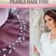 Crystal Pearl Hair Vine Wedding tiara bridal headpiece Babys breath hair piece Rose gold hair vine crystal bridal headband delicate
