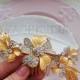 Gold Flowers Hair Comb- Boho leaf hair comb-Flower metal hair clip-Wedding gold headpiece-Crystal Pearl Bridal Comb-Gold Flower Headpiece