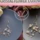 Ivory Pearl Crystal Dangle Earrings Bridal earrings Bridesmaid Earrings Gift For Wife Drop Pearl Earrings Prom Bridesmaid Flower Girl
