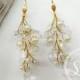 Bridal Earrings Gold Sparkle Gold Earrings Bridesmaid Gift champagne crystal earrings gold teardrop earrings Dangles Drops Shabby Chic