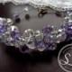 Purple crystal bracelet Purple bridesmaid gift Bridesmaid Bracelet Purple Gemstone Bracelet Purple memory wire bracelet Purple Crystal Brace