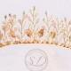 Laurel leaf tiara Wedding tiara Gold Laurel leaf crown Crystal tiara Bridal crown Wedding Hair Piece Иridal golden halo Grecian headpiece