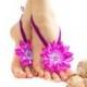 Pink purple crochet barefoot sandal, barefoot sandles, Flower Barefoot Sandal, Nude shoes, Foot jewelry, Lolita, Belly dance, Yoga
