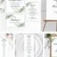 printable wedding invitation set bundle, editable rustic greenery full wedding suite template, diy wedding stationery sign kit, DLP01