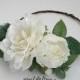 Ready To Ship-Flower Crown or Hair Clip with  Real Touch Camellia in White/ Wedding Flower Crown/ Photo Prop/ Bridal Hair Piece