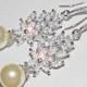 Wedding Pearl Chandelier Earrings, Ivory Pearl Bridal Earrings, Swarovski Pearl Silver Earrings, Bridal Pearl Jewelry, Statement Earrings