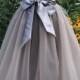 Free shipping to USA Grey  Long Tulle Skirt,Grey Tutu Skirt for Flower Girls, Grey Floor Length Skirt, Photo Prop Tulle Skirt