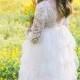 Vintage lace dress for flower girl, White Flower girl dress Flower girl belt First Communion dress