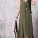 Loose Fitting Long Maxi Dress - Summer Dress in Green - Sleeveless Sundress for Women