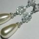 Pearl Bridal Earrings, Ivory Pearl Chandelier Wedding Earrings, Swarovski Teardrop Pearl Earrings, Bridal Pearl Jewelry Pearl Dangle Earring