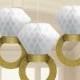 Honeycomb Engagement Ring Decorations - Bridal Shower Decor - Bachelorette Party Decor - She Said Yes - Wedding Ring - Hanging Decorations