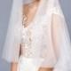 Crystal Juliet Cap Veil with headpiece,  Soft Juliet Wedding Bridal Veil Double Layer Two tier veil with headband,1920s  veil with crystals