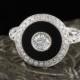 Art Deco Inspired 18K White Gold Onyx & Diamond Ring