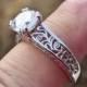Vintage 925 Sterling Silver and CZ Engagement Ring