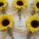 Rustic Sunflower Burlap Boutonniere with Straw Bow, Groomsmen Wedding Flowers, 1 Lapel Pin made to order