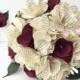 Book Bouquet, Paper Bouquet, Custom Book Bouquet, Wedding Bouquet Burgundy, Book Flowers, Paper Roses (ITEM: TPG55H)