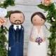 Personalized Wedding Cake Topper Flowers Arch, Rustic Cake Topper, Rustic Custom Bride Groom Woodslice.