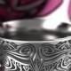 Engraved Norse Wedding Ring With Dramatic Design in Sterling Silver, Made in Your Size CR-5088