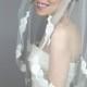Light Lace Touch Elbow Veil - wedding, mantilla veils, lace veil, art nouveau, alencon, white, soft white, ivory