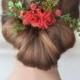 Red roses hair comb Succulent flower comb Red headpiece Bridesmaid hair comb Wedding flower hair accessories Bride hair clip